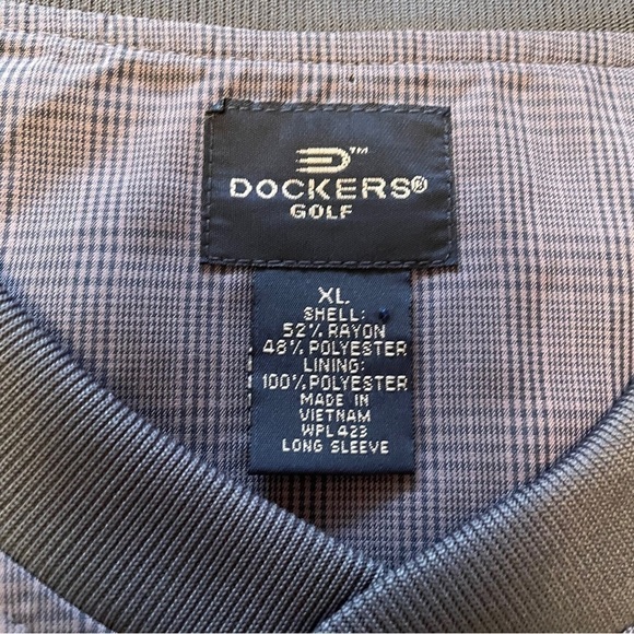 DOCKERS Golf Checkered Pullover Windbreaker-Size XL-Rain Lining - Picture 10 of 11